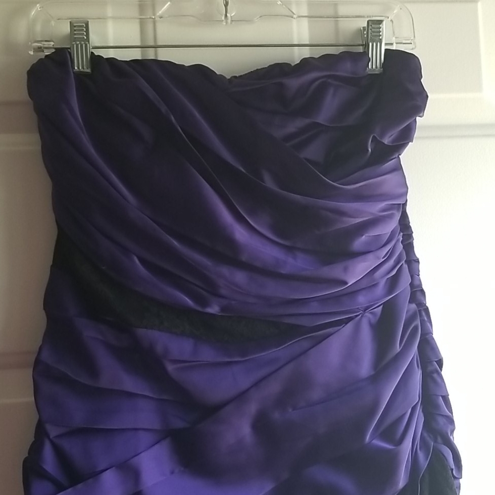 Express Strapless Ruched Mini Dress - Picture 2 of 3